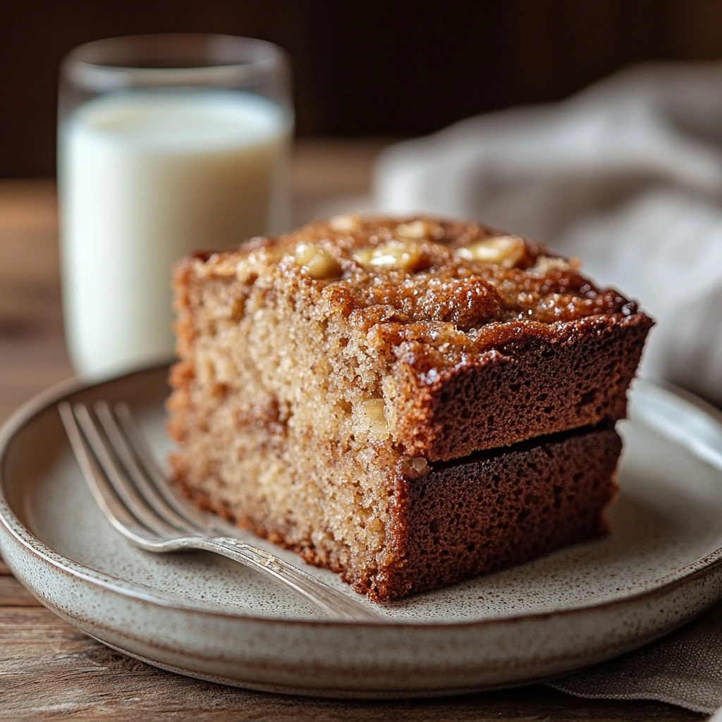 A freshly baked loaf of 4-ingredient banana bread on a wooden cutting board, surrounded by ripe bananas and a knife ready for slicing.