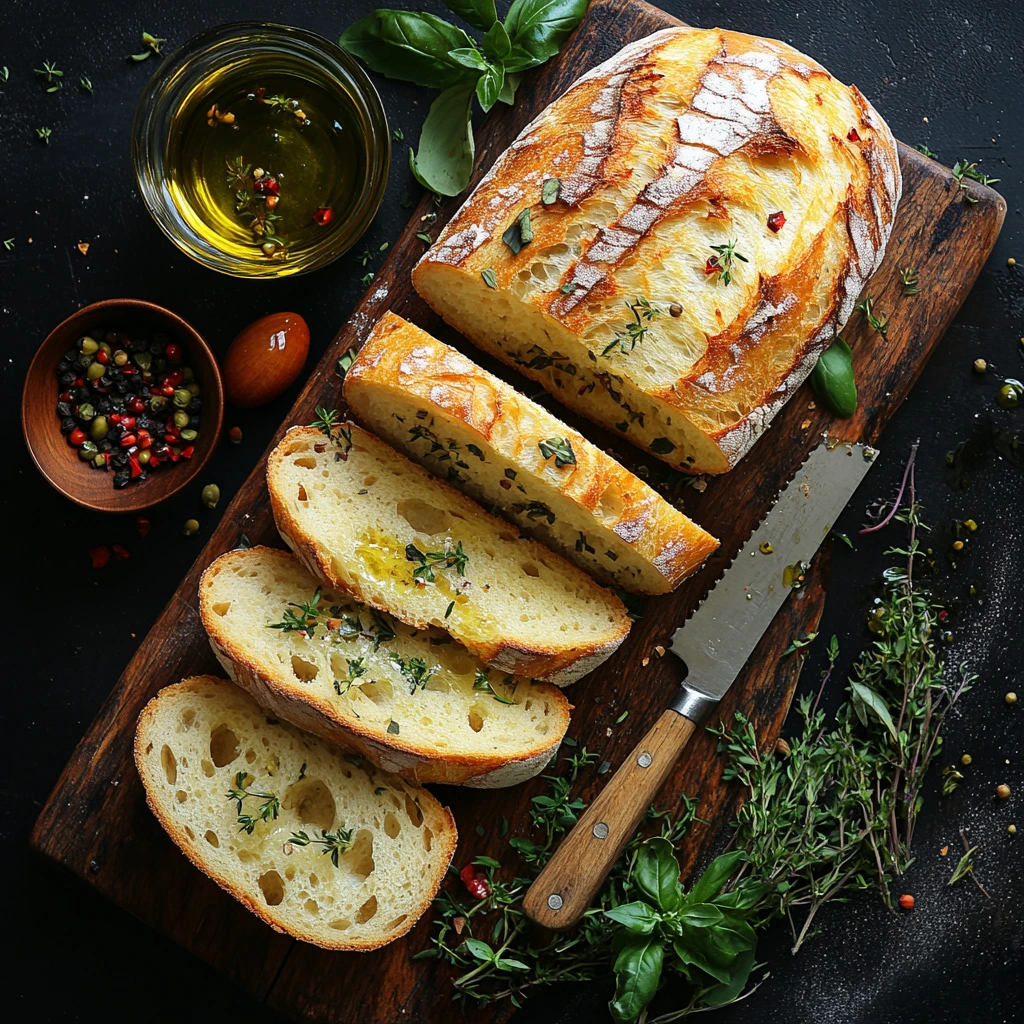 A freshly baked loaf of artisan Italian bread, soft and fluffy inside with a golden, slightly crisp crust, similar to Subway’s signature bread.