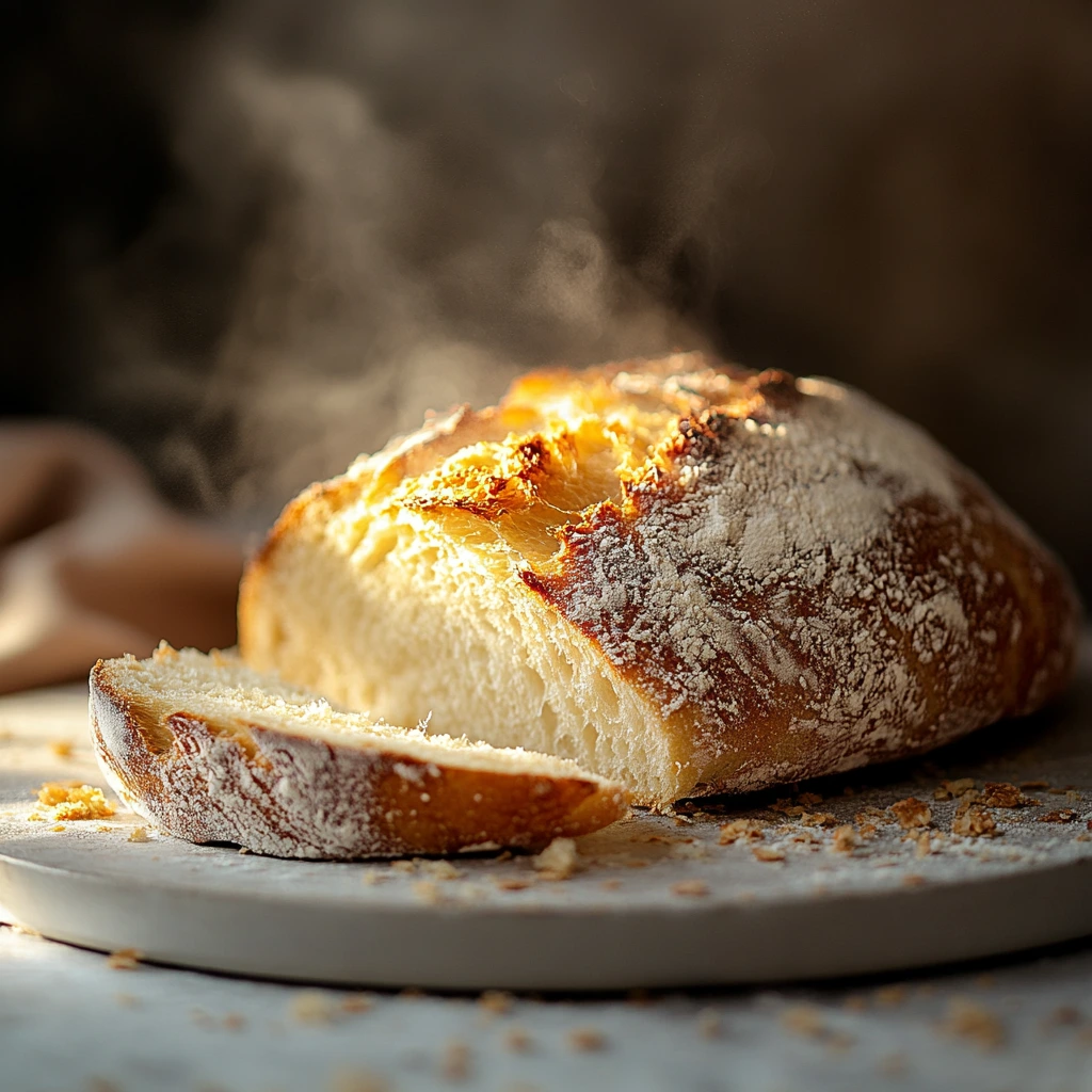 Artisan Italian Bread: Subway-Style Recipe to Make at Home 1 A freshly baked loaf of artisan Italian bread, soft and fluffy inside with a golden, slightly crisp crust, similar to Subway’s signature bread.