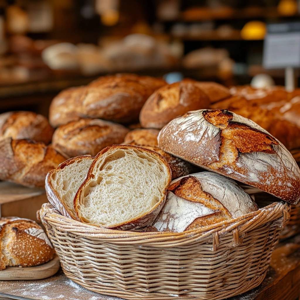 A freshly baked loaf of artisan Italian bread, soft and fluffy inside with a golden, slightly crisp crust, similar to Subway’s signature bread.