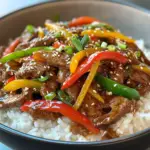 inesboulila A beef and pepper rice bowl featuring tender strips 86c6dc0d ea38 4f28 9161 33fe33fb1673
