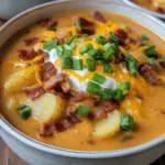 inesboulila A bowl of Crock Pot crack potato soup creamy and lo 321b5639 7645 421f a8b3 8d4a3dc58c25