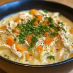 inesboulila A bowl of easy creamy chicken noodle soup filled wi 4350d001 c98b 4db5 85e6 98589e242ccf