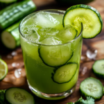 inesboulila A clear glass filled with vibrant green cucumber ce aea273d5 c947 484f 8c72 753333dca204
