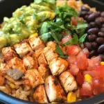 inesboulila A close up of a one pan chicken burrito bowl served 92b909ef 3c7b 46d6 a7cd e68e0ef7f85a