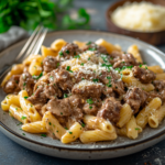 inesboulila A hearty plate of garlic beef pasta featuring tende 32cca77a 9614 4559 b32d c127d2f45ee7