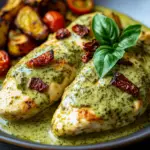 inesboulila A plate of creamy pesto chicken tender chicken brea 061c9cb8 cfca 4c44 b888 829fc9a3c7f8
