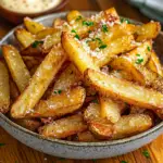 inesboulila A plate of crispy thin cut air fryer garlic parmesa 2a64d5aa 9c74 4920 ba05 dbe6a27b1757