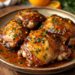 inesboulila A plate of golden brown chicken thighs glazed in a 93da73ce 5f39 4d76 b38f 76800faac8f7