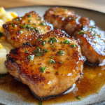 inesboulila A plate of golden brown pork chops pan seared to pe ab550ca6 47b9 4618 90bf 810685eb89a7