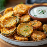 inesboulila A plate of golden crispy fried pickle chips perfect c624588e 099a 4056 96ca d307d51cad35