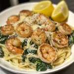 inesboulila A plate of lemon garlic shrimp pasta with vibrant g 5db66739 8d64 4fdf ae36 2c0af7bba5bd
