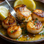 inesboulila A plate of perfectly pan seared scallops golden and ced54b25 7260 4fae 8839 7b7825e07de6