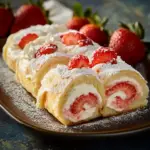 inesboulila A plate of strawberry shortcake cheesecake rolls go c1d63eec 9629 4ed2 b890 6d4f6f4f4822