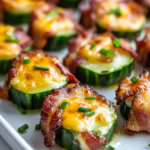 inesboulila A platter of cheesy bacon cucumber bites with crisp f3d0587a 7ed8 4566 bbcd 197d6da814fb
