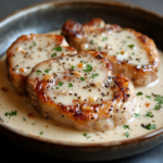 inesboulila A rustic ceramic plate featuring thick juicy pork c 44ce4531 8682 4a6b b99b e187c73688c2