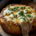 inesboulila A rustic plate of easy no bake cheesy bread served 169731f7 3560 4c26 9a72 1d87b5bf212d