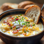 inesboulila A steaming bowl of Loaded Potato Soup featuring a r 91007ea0 eb33 4b94 a4af 683ee3110215