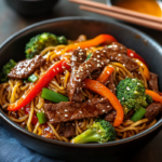 inesboulila A steaming bowl of beef stir fry with noodles featu bcbc171b 982e 4283 9fa9 e498133fe365