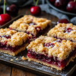 inesboulila A tray of golden cherry pie bars with a buttery cru c84781a9 7560 45d5 baa5 b9d95dc61b79