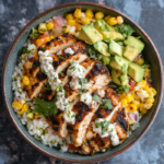 inesboulila A vibrant Street Corn Chicken Rice Bowl featuring g f3f940a2 df5f 4c8f a762 7fc4d0f63463