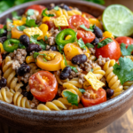 inesboulila A vibrant bowl of Taco Pasta Salad featuring al den 3af58927 dbc8 42ac 8d4d 4a1379ce78f8
