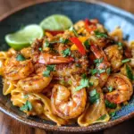 inesboulila A vibrant plate of Jamaican shrimp pasta featuring 3338238e 90e2 4d08 a07e 09f7fe9e6df7