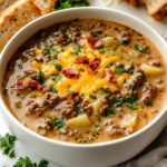inesboulila A warm hearty bowl of easy cheeseburger soup filled b37cbf65 8fab 4d2a 8b26 a459b55d4290