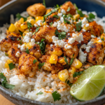 inesboulila A bowl of Street Corn Chicken Rice featuring juicy a016cd98 961c 4ab0 89cc ea65868fec1f