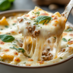 inesboulila A bowl of creamy Alfredo lasagna soup with tender l 01901678 af3f 4bcc 82fb 23b343bc0994