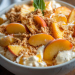 inesboulila A bowl of peach cobbler cheesecake fruit salad feat 4fdd185a 7ce1 4d8b 8746 9782702bef73