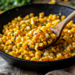 inesboulila A cast iron skillet filled with golden buttery corn dbf8afc9 d4c1 4f2a a01e 7ae76aaa8de1