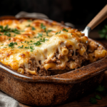 inesboulila A freshly baked hamburger casserole in a rustic bak 1041488b ecbd 47c0 86c6 b1c7bb55ceb5