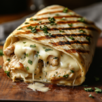 inesboulila A freshly made cheesy garlic chicken wrap sliced in 8cae1020 4875 46eb 880c a8498c9a989b