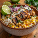 inesboulila A hearty Street Corn Chicken Rice Bowl featuring ju 73f973be 9860 4f63 bf5c ab3e95f36091