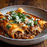 inesboulila A hearty plate of ground beef enchiladas served on c50f87de e910 4c86 8a99 8e410fdbd4d8