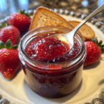 inesboulila A jar of freshly made strawberry jam glistening wit 9f2c3987 79b7 4087 902d bc1c698cd21c