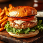 inesboulila A juicy turkey burger with a perfectly seared patty 4971a0d9 0c48 45f6 9ae4 c98e039dcc86
