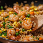 inesboulila A pan of sizzling Shrimp Fried Rice featuring plump 43337d01 125b 4e90 b2a6 1b499c84ec88