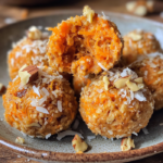 inesboulila A plate of Carrot Energy Balls neatly arranged on a 443be1ee 1652 4658 94e2 0b37433e1629