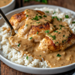 inesboulila A plate of Smothered Chicken and Rice featuring ten f0639675 546d 4009 96c5 dc188b917368