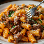 inesboulila A plate of garlic beef pasta featuring tender chunk 4e2731e3 1861 46c7 af4f c67e747be651