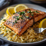 inesboulila A plate of perfectly seared salmon with a crispy go 53eb01f9 94bf 46c0 84df 9ca4915614f2