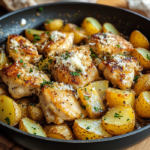inesboulila A rustic pan filled with Garlic Parmesan Chicken an 17401f6d 389f 4622 b2f1 9a0d0c5bfeca