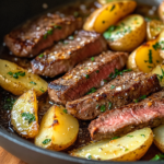 inesboulila A sizzling skillet of garlic butter steak and crisp 8074fa39 69ee 416f b01a 92f5da064ff6