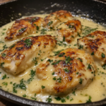 inesboulila A skillet of Garlic Parmesan Chicken featuring gold 1587a6e4 370f 4cc6 b392 5ac4d9774879