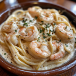 inesboulila A steaming plate of Creamy Garlic Shrimp Pasta serv a49df2b1 9d2d 4f32 b155 f8e75cc9630e