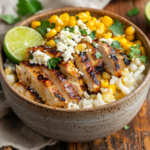 inesboulila A vibrant Street Corn Chicken Rice Bowl featuring t 2bf710f5 5e7a 4bc7 bd00 4f4a1b976b79
