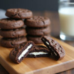 Delicious Cookies and Cream Cookies with visible Oreo pieces, perfect with milk.