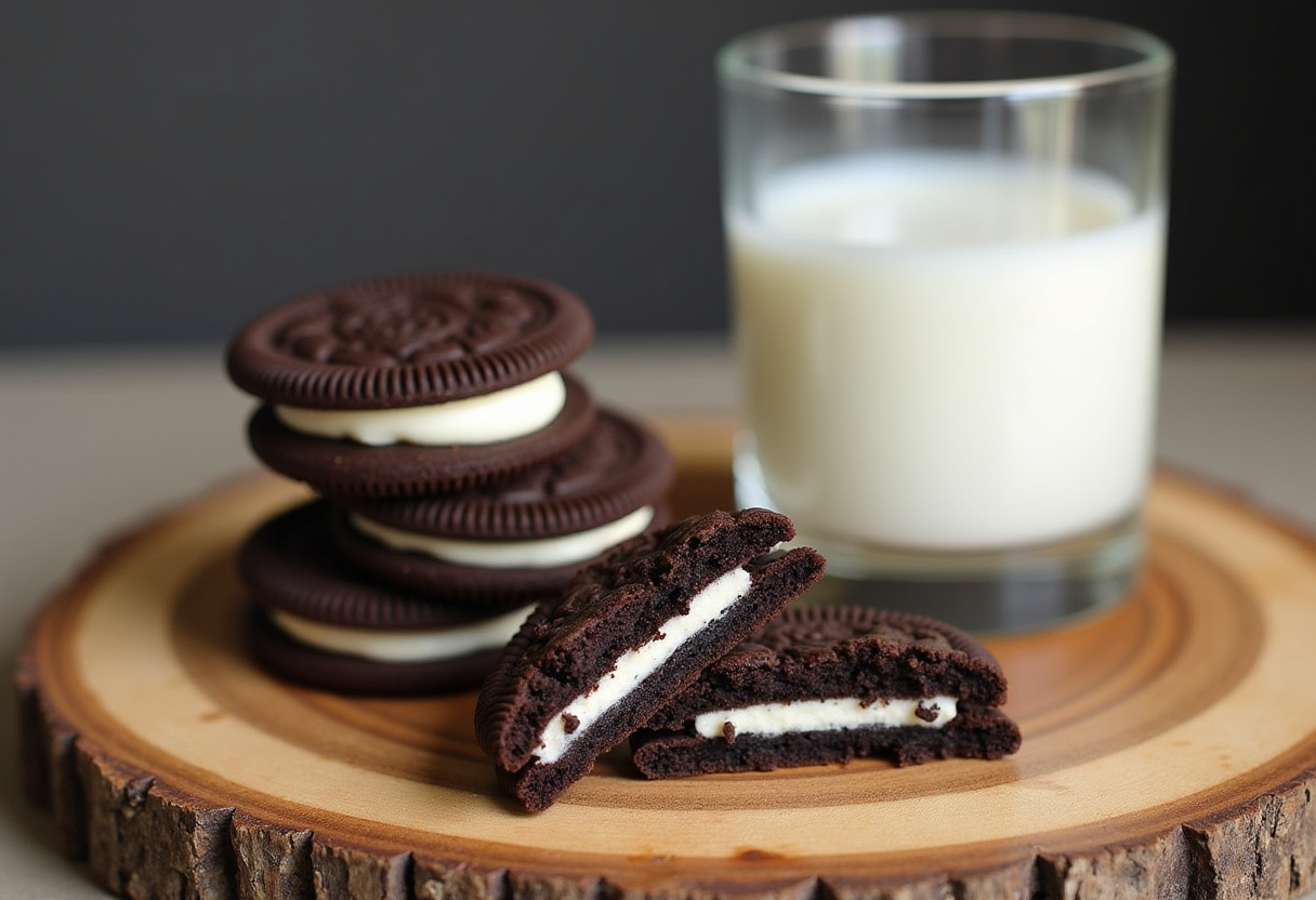 Delicious Cookies and Cream Cookies with visible Oreo pieces, perfect with milk.